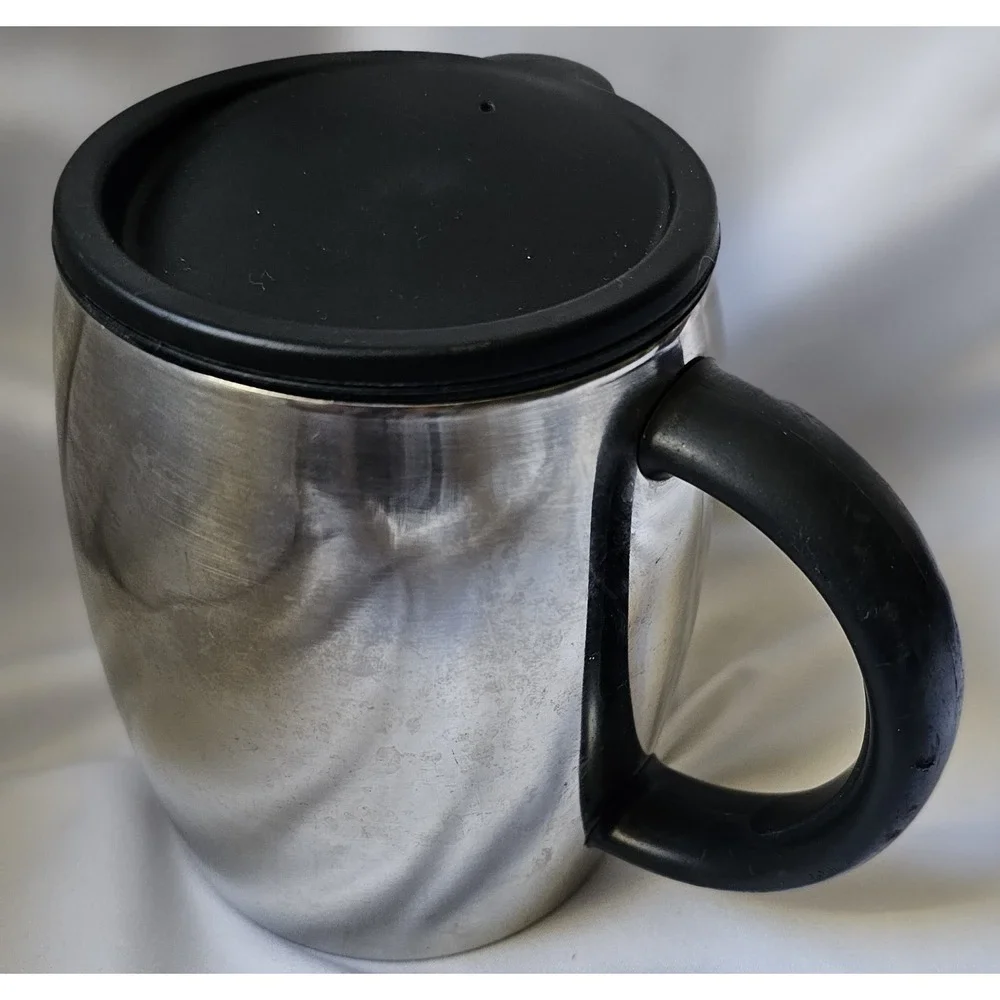 2 Starbucks: 2012 Stainless Barrel Hot/Cold & 2020 Xmas Navy Poinsettia Ceramic - Picture 5 of 15